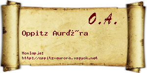 Oppitz Auróra névjegykártya